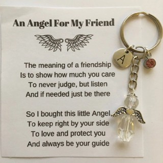 1pc New An Angel For My Friends Crystal Angel Keychain Keyring Keyfob