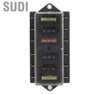 Sudi Car Fuse Holder  90 x 53 42mm/3.5 2.1 1.7in ABS Metal Material 6 Way  Box 12-36V Out with 6pcs Universal