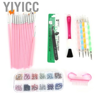 Yiyicc Nail Dotting Pen Rhinestones Decoration Art Brush Tin Foil Paper Manicure