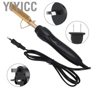 Yiyicc Electric Hot Comb  Portable Travel Multi-Functional Heating Hair Straightener  Static Curler  with 3 Levels Temperature Setting