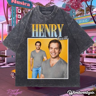 เสื้อยืด โอเวอร์ไซซ์ พิมพ์ลาย Wimtwentysix henry cavill homage | เสื้อยืด สไตล์วินเทจ