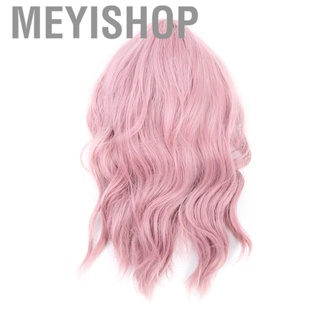 Meyishop LC210-1 Curly Wavy Wig Pink Pastel Short Bob Synthetic Wigs Cosplay Costume