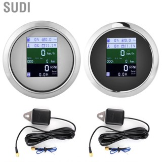 Sudi 85mm/3.3in 6-In-1 Multifunction Gauge  -Fog Digital Speedometer Tachometer Oil Pressure Fuel Level Water Temp Meter