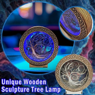 Wooden Sculpture Tree Lamp Fairy Light Tree Night Lights Room Living Room Decor