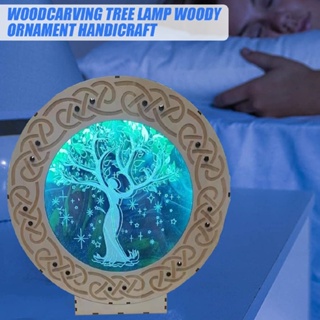 New Wooden Sculpture Tree Lamp Fairy Light Tree Night Lights Living Room Decor