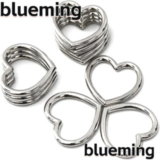 Blueming2 บักเกิล รูปหัวใจ โลหะผสมเงิน 35 มม. สําหรับทําเครื่องประดับ สร้อยคอ โชคเกอร์ 10 ชิ้น