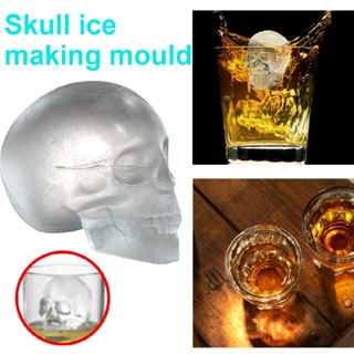 1pc New Skull Shape Silicone Ice Cube Trays Mold Ice Cube Maker Mold With Lid