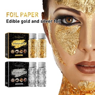 New 2 bottle Gold Silver Foil Paper Party Cake Food Decoration Metallic Foil