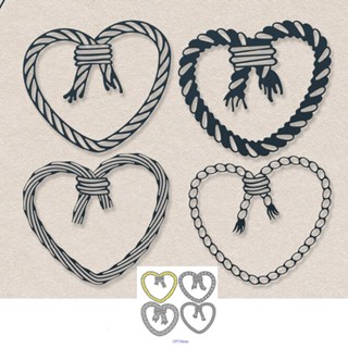 4pcs Heart-shape Metal Cutting Dies Cutting Stencil DIY Scrapbooking Craft Set