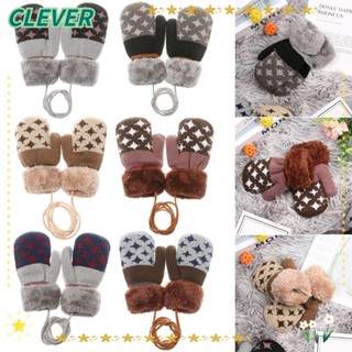 Clever ถุงมือ ผ้ากํามะหยี่ ลายการ์ตูนดาว ให้ความอบอุ่น สําหรับเด็กทารก