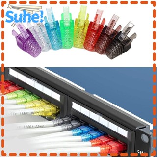 Suhe LAN ฝาครอบป้องกันสายเคเบิลอีเธอร์เน็ต RJ45 CAT6 หลากสี ทนทาน สําหรับ Cat 5 CAT6 CAT6