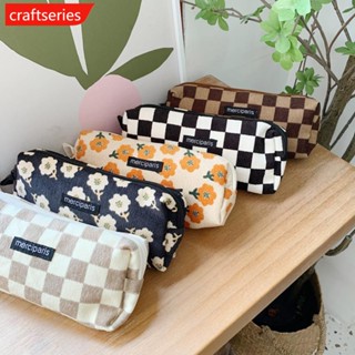 Craftseries กระเป๋าดินสอ ผ้าลูกฟูก ความจุขนาดใหญ่ สไตล์เรโทร สําหรับใส่เครื่องสําอาง เดินทาง โรงเรียน Q2U9 1 ชิ้น