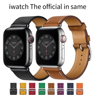 สายนาฬิกาข้อมือหนัง สําหรับ Smart watch Ultra 49 มม. 44 มม. 40 มม. correa 42 มม. 38 มม. iWatch series 8 7 3 4 5 6 se 41 มม. 45 มม.