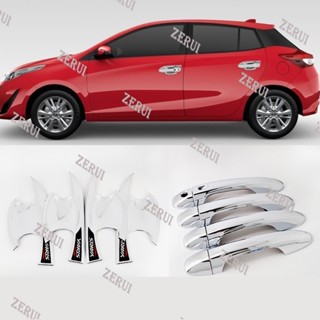 Zr แถบครอบมือจับประตูรถยนต์ ด้านนอก สีเงินโครเมี่ยม สําหรับ TOYOTA YARIS 2019-2021 YARIS