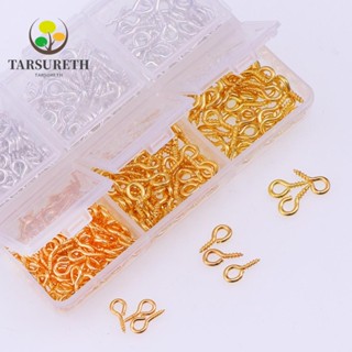 Tarsureth ตะขอสกรู ขนาดเล็ก 3 ขนาด 4x8 มม. 4.5x10 มม. 2 สี สําหรับทําเครื่องประดับ 800 ชิ้น