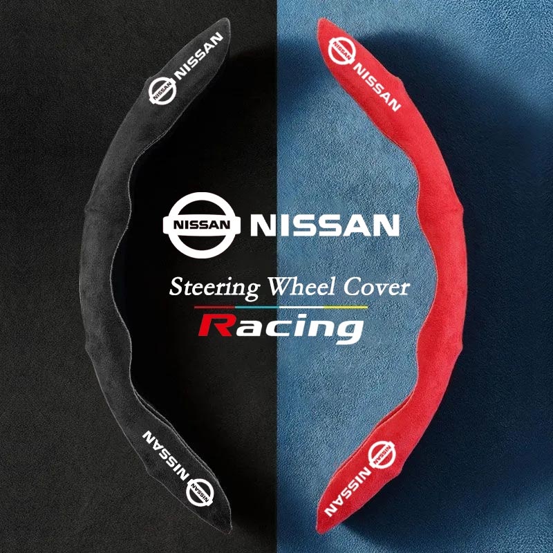 ปลอกหนังหุ้มพวงมาลัยรถยนต์ กันลื่น ดูดซับเหงื่อ สําหรับ Nissan March Almera Note Livina Juke X-trail