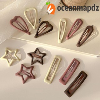 Oceanmapdz กิ๊บติดผม โลหะ ทรงสี่เหลี่ยม ลายดาว เรขาคณิต Y2k สําหรับเด็ก 3 ชิ้น ต่อชุด