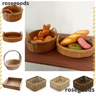 Rosegoods1 ตะกร้าสาน ขนาดเล็ก สเกล 1/6 1/8 อุปกรณ์เสริม สําหรับบ้านตุ๊กตา