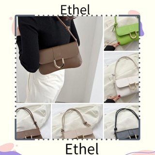 Ethel1 กระเป๋าสะพายไหล่ หนัง PU สีพื้น มีสไตล์ สําหรับเดินทาง