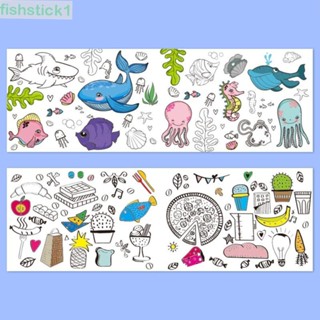 Fishstick1 สติกเกอร์กราฟฟิติ วาดภาพระบายสี สําหรับเด็กอนุบาล