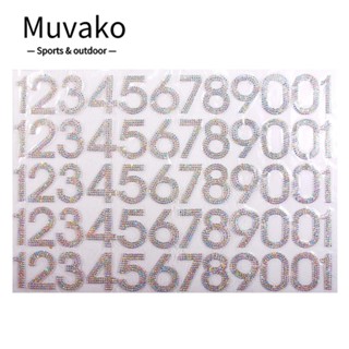 Muvako สติกเกอร์ตัวเลข ประดับพลอยเทียม กลิตเตอร์ AB สีขาว สําหรับกล่องจดหมาย DIY 60 ชิ้น