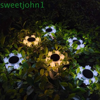 Sweetjohn โคมไฟเกล็ดหิมะ LED พลังงานแสงอาทิตย์ กันน้ํา สีขาวอบอุ่น 600mah สําหรับสวน