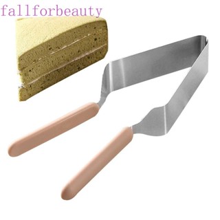 Fallforbeauty เครื่องหั่นเค้ก สเตนเลส ทรงสามเหลี่ยม ด้ามจับกันลื่น ปรับได้ พับเก็บได้ สําหรับวันเกิด