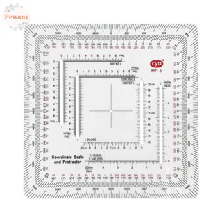 Pewany ไม้โปรแทรกเตอร์นําทางอะคริลิค MP-5 แผนที่ ทรงสี่เหลี่ยม