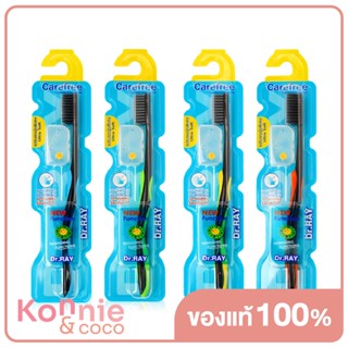 Dr.ray Toothbrush Carefree D5 1pcs [Random Colors] แปรงสีฟัน ขนแปรงชาร์โคลปลายเรียวนุ่มพิเศษ.