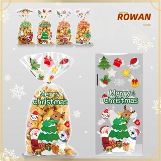 Rowans ถุงพลาสติกใส่ขนม คุกกี้ บิสกิต ลายคริสต์มาส 50 ชิ้น