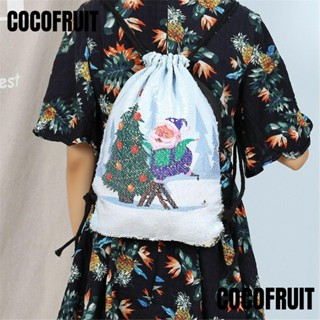 Cocofruit กระเป๋าเป้สะพายหลัง กระเป๋านักเรียน ประดับเลื่อม นางเงือก สําหรับผู้หญิง