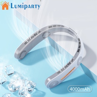 Lumiparty พัดลมคล้องคอ ขนาดเล็ก แบบพกพา ปรับความเร็วได้ 3 ระดับ ชาร์จ Usb