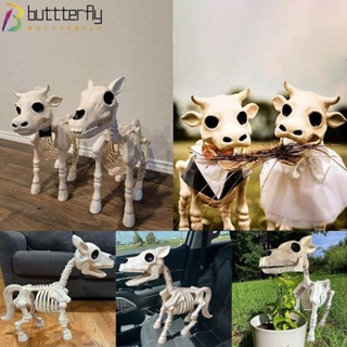 Buttterfly โครงกระดูกวัว กะโหลก ผีสิง น่ากลัว เรซิน เครื่องประดับ สําหรับตกแต่งปาร์ตี้ฮาโลวีน กลางแจ้ง