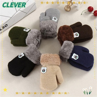 Clever ถุงมือ ผ้ากํามะหยี่ขนนิ่ม แบบหนา ให้ความอบอุ่น สําหรับเด็กอายุ 2-9 ปี