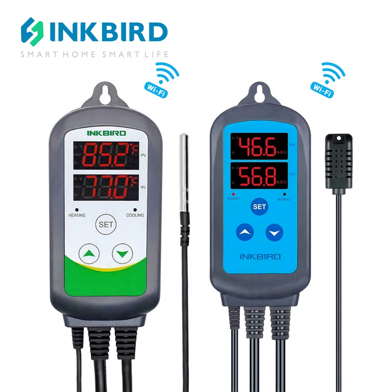 Inkbird เครื่องควบคุมอุณหภูมิ ITC-308 WIFI + ตัวควบคุมความชื้น IHC-200 WIFI สําหรับเพาะพันธุ์พืชเรือ