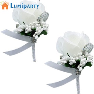 Lumiparty ดอกไม้ผ้าไหม แฮนด์เมด พร้อมคลิปหนีบ สําหรับงานแต่งงาน งานพรอม งานเลี้ยงวันเกิด