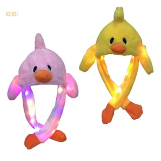 【KUKU*】หมวกหูเป็ด มีไฟ Led เรืองแสง สําหรับเด็ก