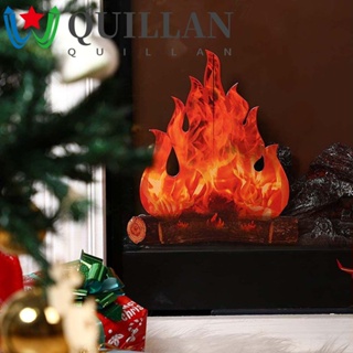 Quillan กระดาษแข็ง ลายเปลวไฟ 3D สําหรับตกแต่งปาร์ตี้ฮาโลวีน ตั้งแคมป์