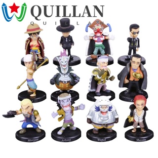 Quillan โมเดลตุ๊กตาฟิกเกอร์ Luffy Shanks Moria 12 ชิ้น ต่อชุด สําหรับเด็ก