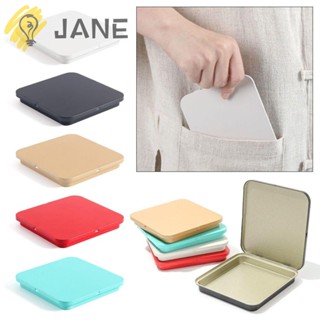 Jane กล่องเก็บของ โลหะ ทรงสี่เหลี่ยม แบบพกพา สีพื้น สําหรับบ้าน