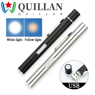 Quillan ปากกาไฟฉาย LED สเตนเลส ชาร์จ USB อเนกประสงค์ สําหรับหมอ พยาบาล