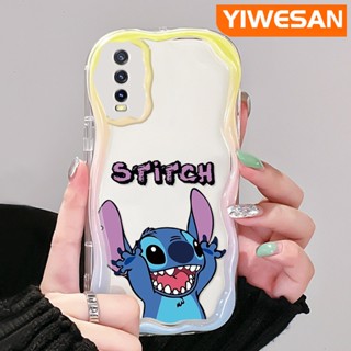 ใหม่ เคสโทรศัพท์มือถือแบบนิ่ม ใส กันกระแทก ลายสติตช์ สีครีม แฟชั่น สําหรับ VIVO Y20 Y20i Y20S Y12s Y20 2021 Y11s Y12A Y20T Y20S M Y20S