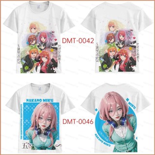 เสื้อยืดแขนสั้น พิมพ์ลายกราฟฟิค 23 The Quintessential Quintuplets Nakano Miku 3D พลัสไซซ์