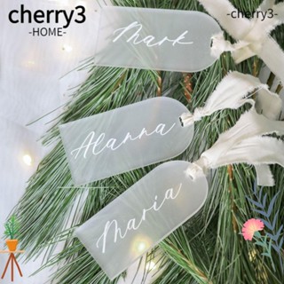 Cherry3 ป้ายแท็กชื่ออะคริลิคเปล่า สไตล์โรแมนติก สําหรับแขวนตกแต่งงานแต่งงาน DIY 10 ชิ้น