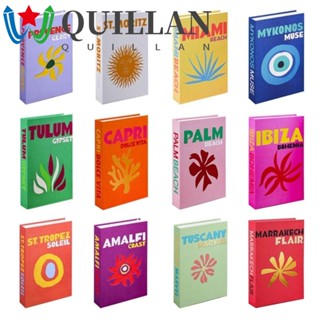 Quillan หนังสือปลอม สวยงาม สีสัน เรียบง่าย บรรยากาศศิลปะ สไตล์วันหยุด นิตยสาร การถ่ายภาพ หนา ชั้นวางของ ตกแต่งโต๊ะกาแฟ กล่องเก็บหนังสือ