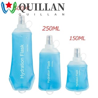 Quillan ขวดน้ําพับได้, ขวดน้ําพับได้ TPU สีน้ําเงิน, ขวดน้ํานุ่ม แบบพกพา ขวดน้ํากีฬา ตั้งแคมป์กลางแจ้ง