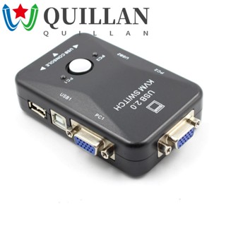 Quillan สวิตช์แยก VGA KVM 2 พอร์ต เข้า 2 ออก 1 สะดวก ใช้งานง่าย สําหรับคอมพิวเตอร์ เมาส์ คีย์บอร์ด ดิสก์ U