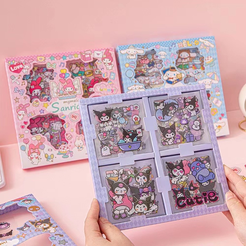 พร้อมส่งในไทย🌷 Sanrio สติ๊กเกอร์ กล่องใหญ่ Sticker ชุด PVC น่ารักกันน้ำ ตกแต่ง สติ๊กเกอร์ไดคัท ลายน่ารัก 100 แผ่น