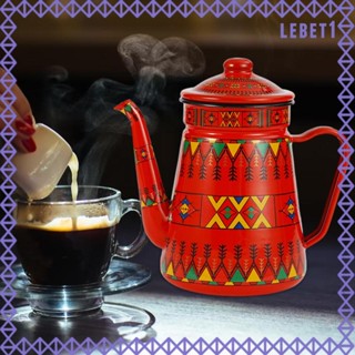 [Lebet] หม้อต้มกาแฟ เคลือบ ลายดอกไม้ สําหรับโรงแรม ห้องครัว