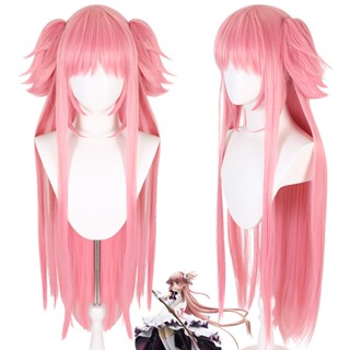 Ere1 Kaname Madoka วิกผมคอสเพลย์ อะนิเมะ Puella Magi Madoka Magica ผู้หญิง สีชมพู ผมฟู ทนความร้อน ฮาโลวีน